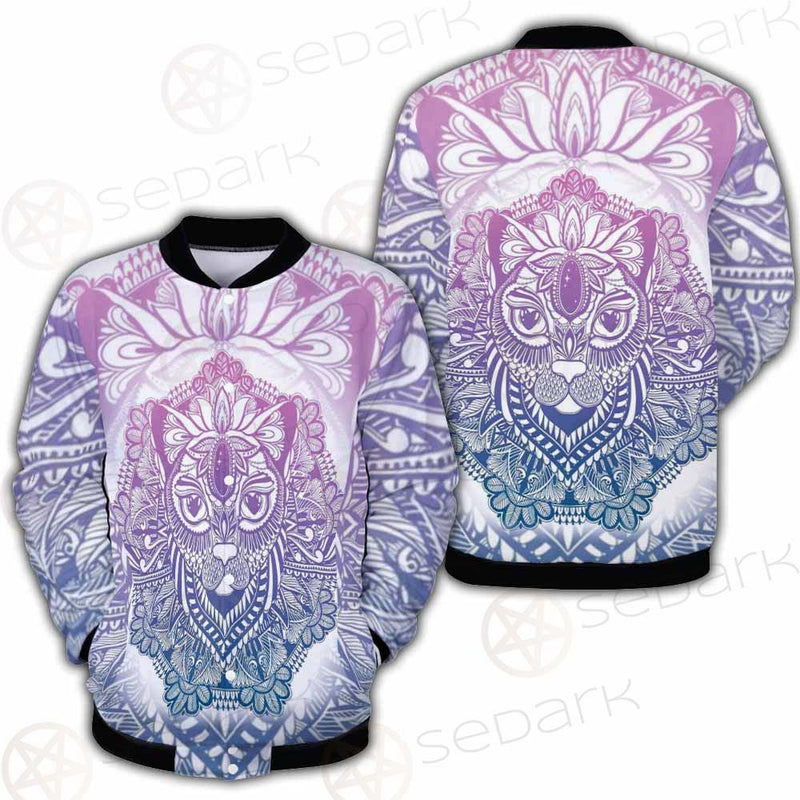 Cat Mystic And Mandala Tattoo SDN-1067 Button Jacket