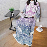 Cat Mystic And Mandala Tattoo SDN-1067 Sleeved Blanket