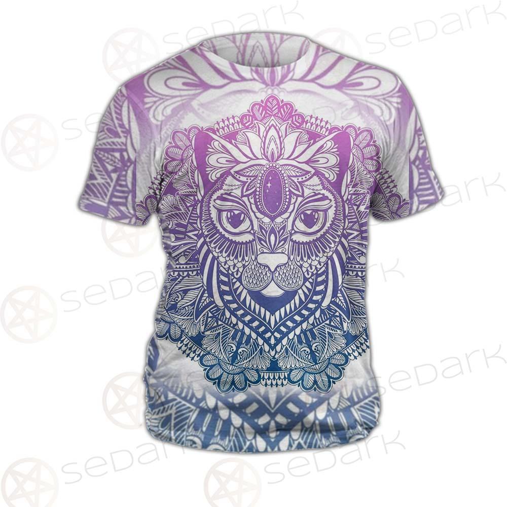 Cat Mystic And Mandala Tattoo SDN-1067 Unisex T-shirt