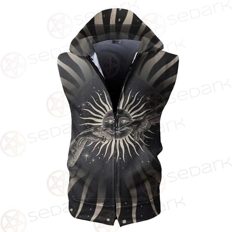 Moonlight Activity In Vintage SDN-1069 Zip Sleeveless Hoodie