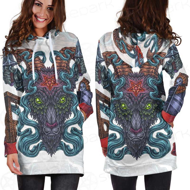 Infernal Torture Theme Tattoos Hoodie Dress