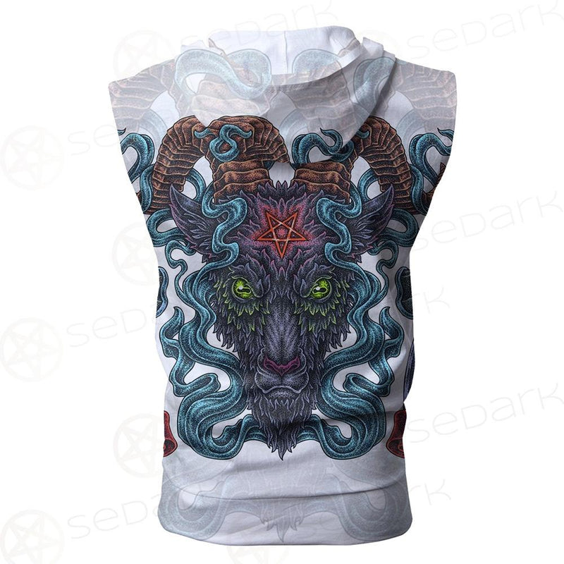 Infernal Torture Theme Tattoos Zip Sleeveless Hoodie