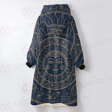 Sun Face With Stars Medallion Ornament SDN-1071 Oversized Sherpa Blanket Hoodie