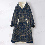 Sun Face With Stars Medallion Ornament SDN-1071 Oversized Sherpa Blanket Hoodie