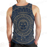 Sun Face With Stars Medallion Ornament SDN-1071 Men Tank-tops