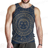 Sun Face With Stars Medallion Ornament SDN-1071 Men Tank-tops