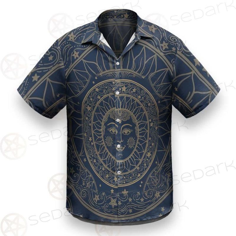 Sun Face With Stars Medallion Ornament SDN-1071 Shirt Allover