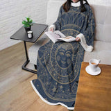 Sun Face With Stars Medallion Ornament SDN-1071 Sleeved Blanket