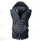 Sun Face With Stars Medallion Ornament SDN-1071 Zip Sleeveless Hoodie