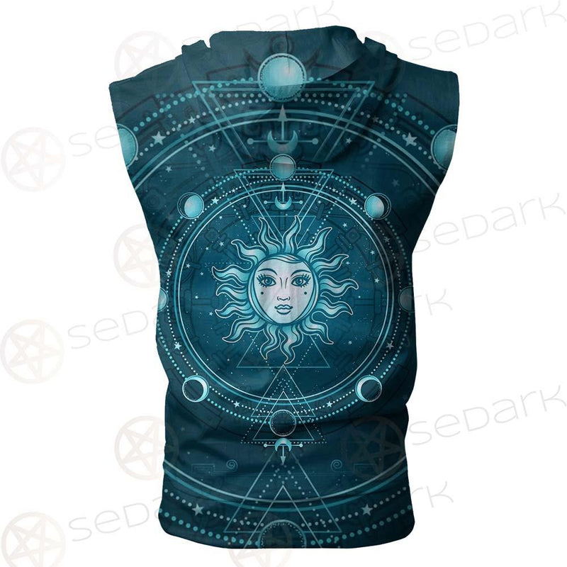 Phases Of The Moon SDN-1072 Zip Sleeveless Hoodie