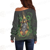 Baphomet Vector Illustration SDN-1074 Off Shoulder Sweaters