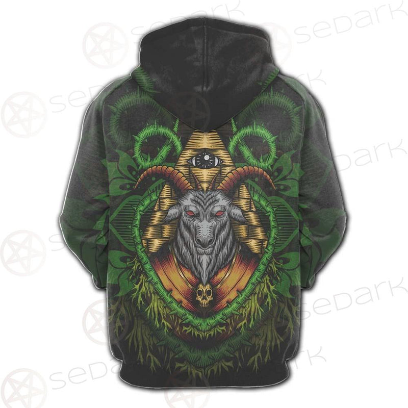 Baphomet Vector Illustration SDN-1074 Hoodie Raglan Zip