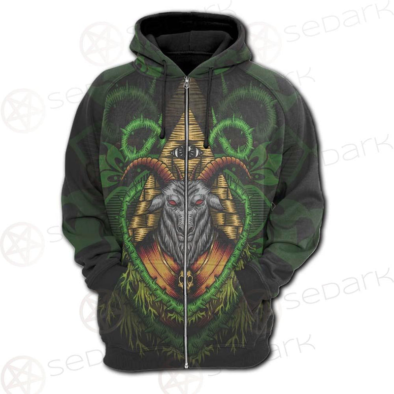 Baphomet Vector Illustration SDN-1074 Hoodie Raglan Zip