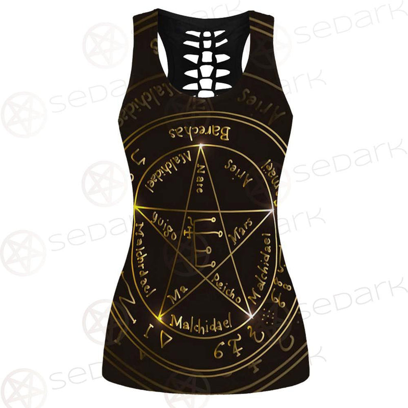 Vector Banner In Retro SDN-1077 Hollow Out Tank Top