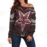 Goat Head On Pentagram SDN-1078 Off Shoulder Sweaters
