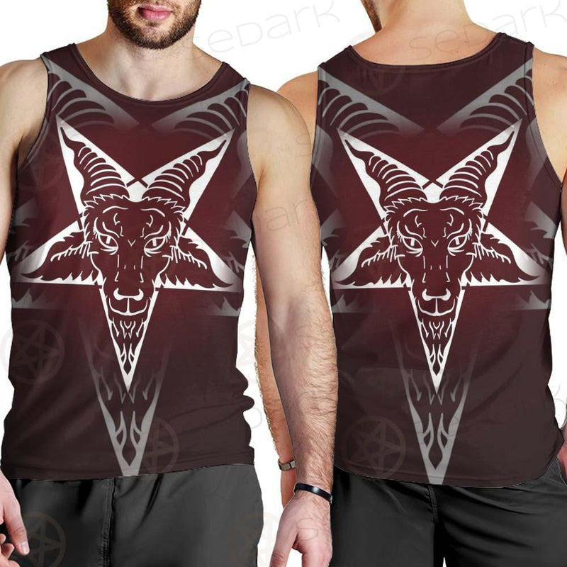 Goat Head On Pentagram SDN-1078 Men Tank-tops