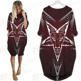 Goat Head On Pentagram SDN-1078 Batwing Pocket Dress