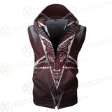 Goat Head On Pentagram SDN-1078 Zip Sleeveless Hoodie