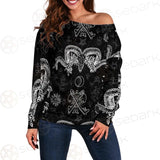 Devils Head With Horns SDN-1079 Off Shoulder Sweaters