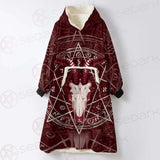 Pentagram With Magical Inscriptions SDN-1080 Oversized Sherpa Blanket Hoodie