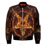 Satanic Fire Pentagram Bomber Jacket