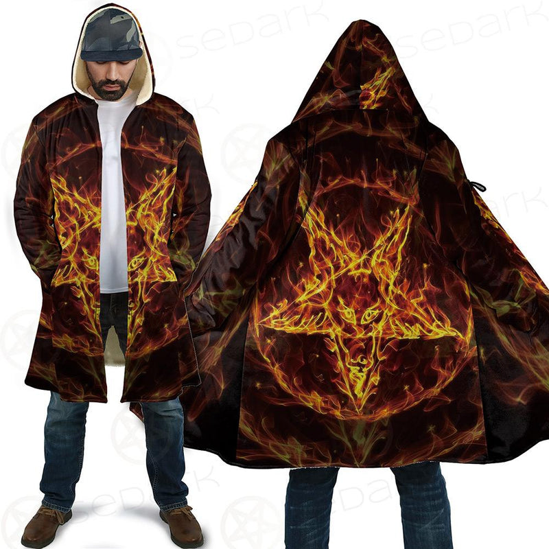 Satanic Fire Pentagram Cloak with bag