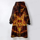 Satanic Fire Pentagram Oversized Sherpa Blanket Hoodie