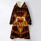 Satanic Fire Pentagram Oversized Sherpa Blanket Hoodie