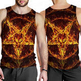 Satanic Fire Pentagram Men Tank-tops