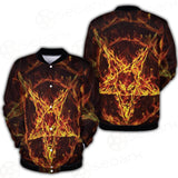 Satanic Fire Pentagram Button Jacket