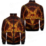 Satanic Fire Pentagram Stand-up Collar Jacket