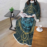 Modeling And Using Pop Art Coloring SDN-1084 Sleeved Blanket