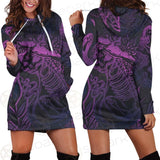 Vector Composition With Mystical Cat Skeleton SDN-1085 Hoodie Dress