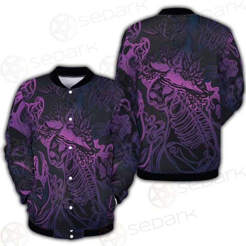 Vector Composition With Mystical Cat Skeleton SDN-1085 Button Jacket