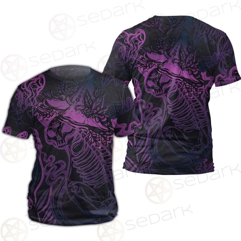 Vector Composition With Mystical Cat Skeleton SDN-1085 Unisex T-shirt