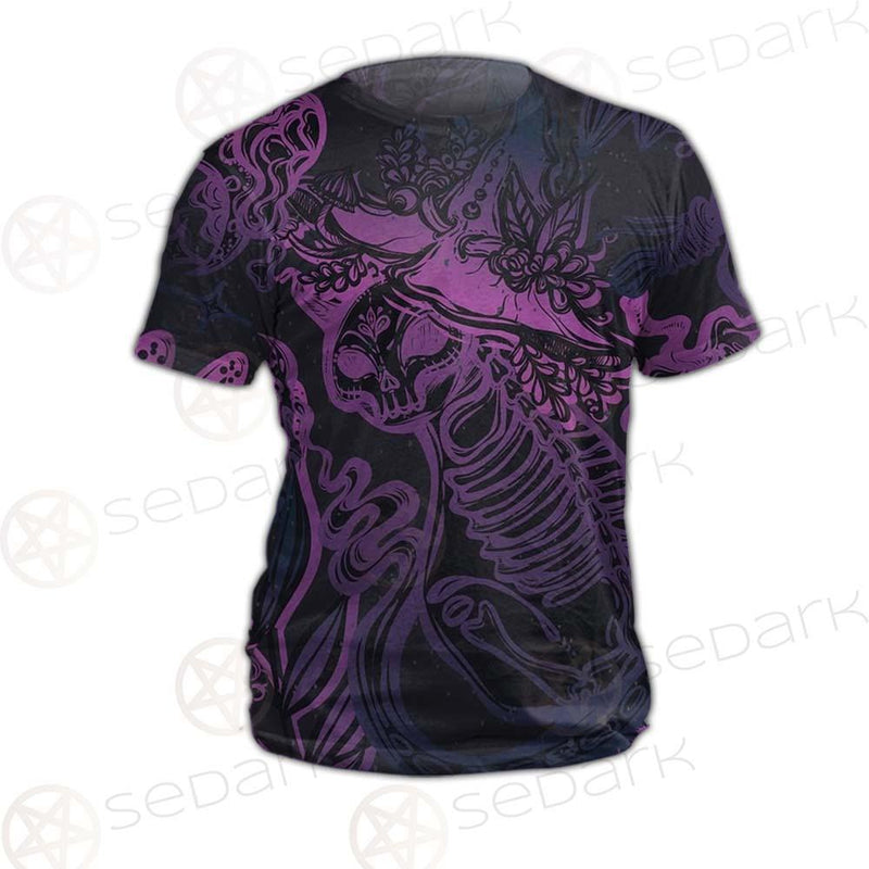Vector Composition With Mystical Cat Skeleton SDN-1085 Unisex T-shirt