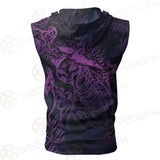 Vector Composition With Mystical Cat Skeleton SDN-1085 Zip Sleeveless Hoodie
