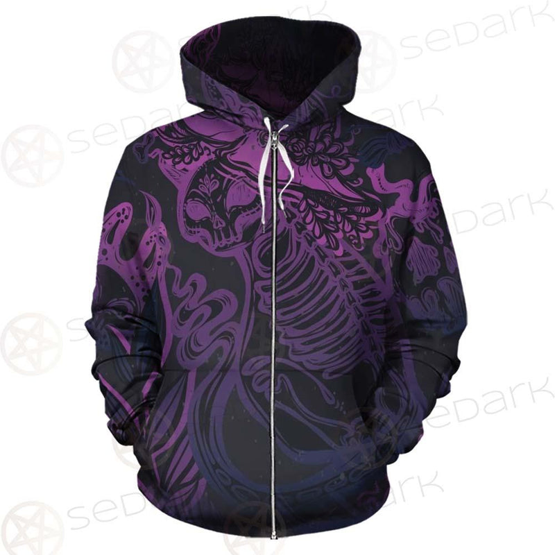 Vector Composition With Mystical Cat Skeleton SDN-1085 Hoodie & Zip Hoodie