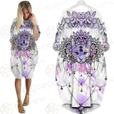 Dreamcatcher With Four Eyed Cat SDN-1086 Batwing Pocket Dress