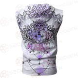 Dreamcatcher With Four Eyed Cat SDN-1086 Zip Sleeveless Hoodie