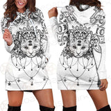Dreamcatcher With Four Eyed Cat SDN-1087 Hoodie Dress