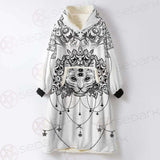 Dreamcatcher With Four Eyed Cat SDN-1087 Oversized Sherpa Blanket Hoodie