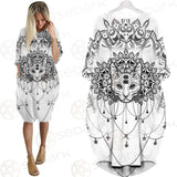 Dreamcatcher With Four Eyed Cat SDN-1087 Batwing Pocket Dress