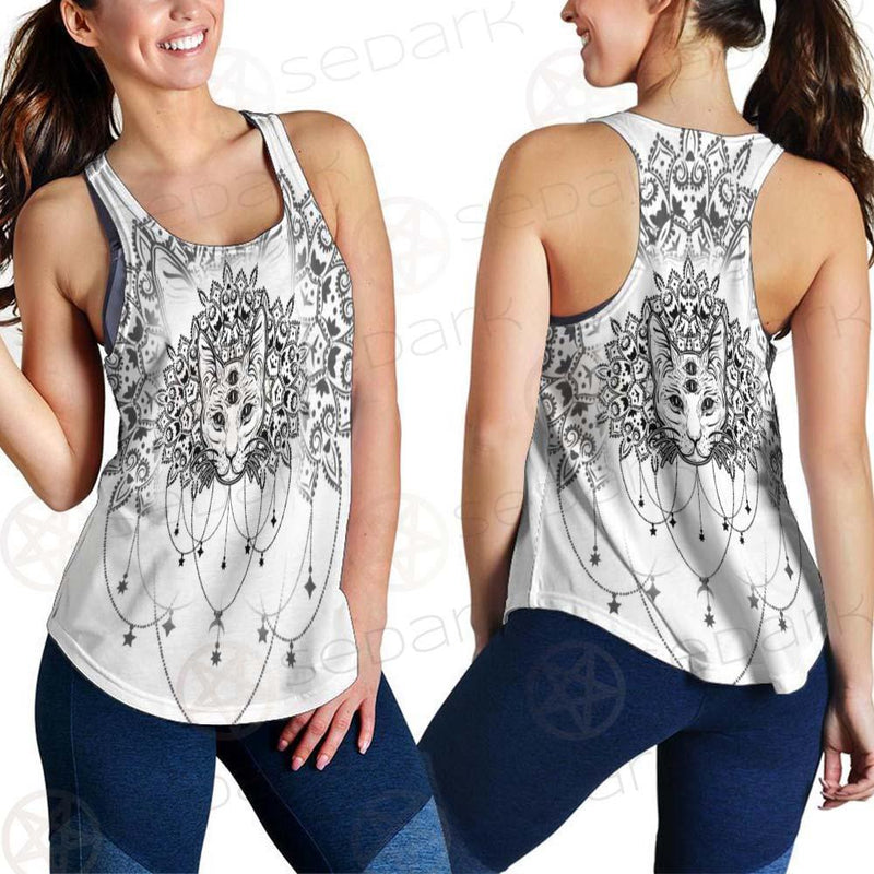 Dreamcatcher With Four Eyed Cat SDN-1087 Women Tank Top