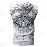 Dreamcatcher With Four Eyed Cat SDN-1087 Zip Sleeveless Hoodie