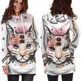 Illustration With Four Eyed Magic Cat SDN-1088 Hoodie Dress