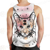 Illustration With Four Eyed Magic Cat SDN-1088 Men Tank-tops