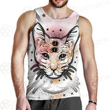 Illustration With Four Eyed Magic Cat SDN-1088 Men Tank-tops