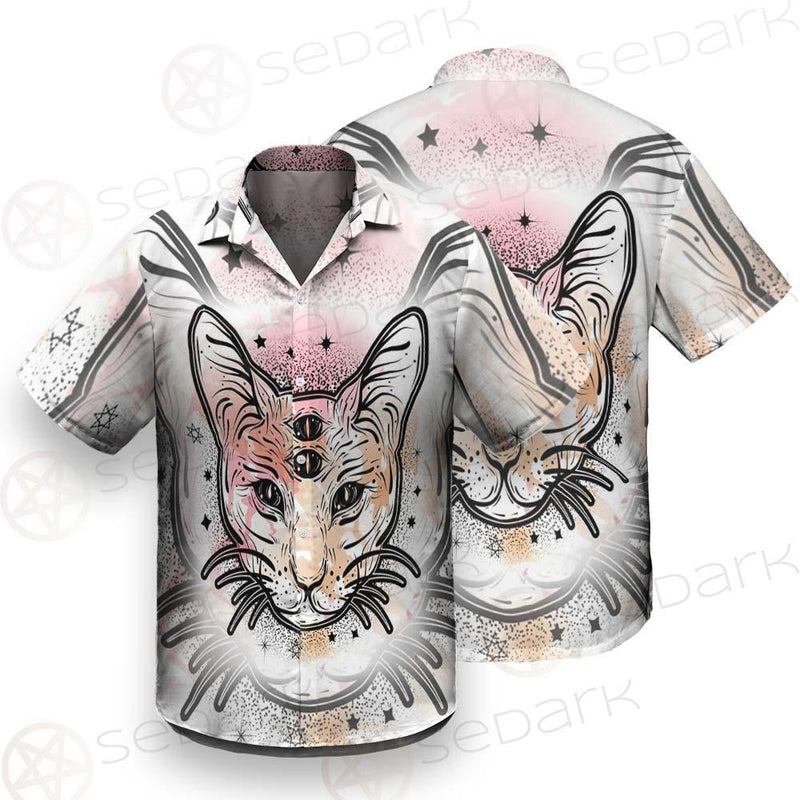 Illustration With Four Eyed Magic Cat SDN-1088 Shirt Allover
