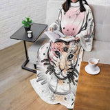 Illustration With Four Eyed Magic Cat SDN-1088 Sleeved Blanket